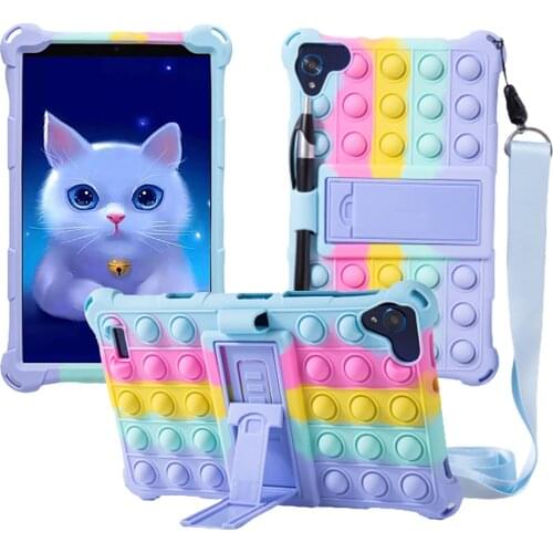 Kids Case for Huawei Mediapad M6 8.4" 2019 Soft Silicon Child Lovely Stand Cover,Case for Teclast P80 with Shoulder Strap Funda