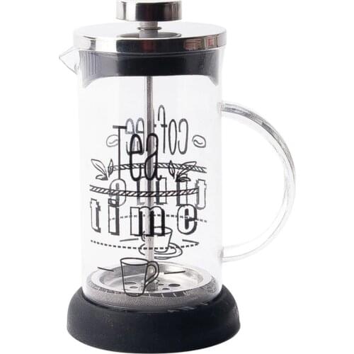 French Press Borosilicate Glass Tea & Coffee Teapot French Press 350 ML Tea and Coffee Stainless Steel Strainer Easy to Clean