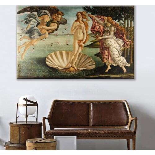 Classic Canvas Art Print Painting Poster The Birth of Venu by Sandro Botticelli Wall Pictures For Living Room Home Decor Cuadros
