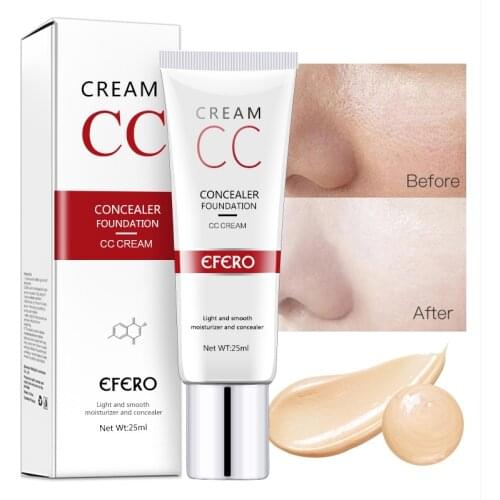 EFERO Brand CC Cream Concealer Moisturizing Foundation Whitening Makeup Bare Base Primer For Face Beauty Cosmetic 25ml TSLM1
