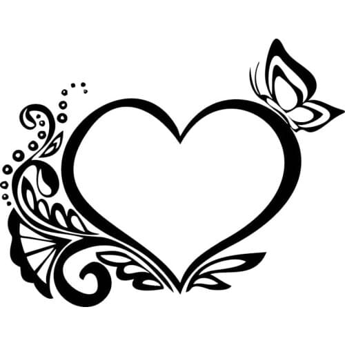 Hot Product For Retro Heart Butterfly Flower Car Sticker Interesting Car Styling Vinyl Decals Accessories Decorate Jdm