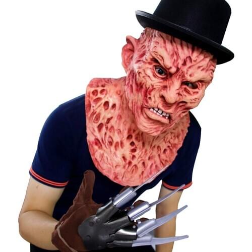 Freddy Krueger Mask Latex Adult Halloween Party Costume Friday 13th Killers Jason Horror Slasher Scary Masks Larp Jason