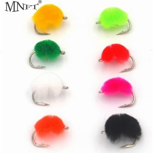 MNFT 8PCS Glo Bug Egg Flies Fly Fishing Trout Salmon different Colors Fly Fishing Lures Hooks 12