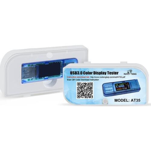 AT35 USB 3.0 LCD Multimeter Voltmeter Ammeter Current Meter Power Bank Tester