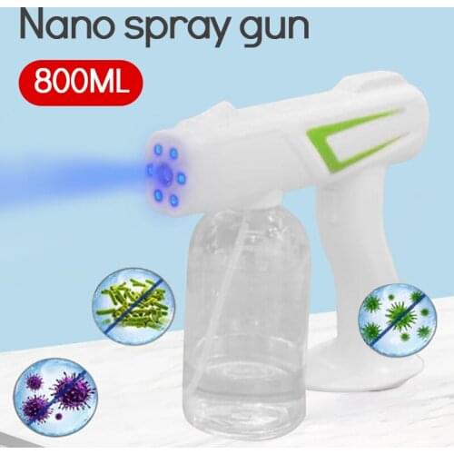 New 800ML Electric Blue Light Nano Steam Spray Gun Disinfection Sprayer Home Car Wireless UV Liquid 2 In 1 Atomizer Sanitizer