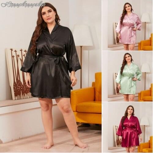 New Womens Kimono Robe Lingerie Sleepwear Plus Size Bridesmaid Robes Hotel Bath Nightgown Sleepdress Ladies Pyjamas Homewear