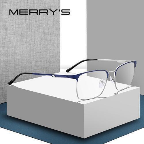 MERRYS Men Titanium Alloy Business Glasses Frame Male Square Ultralight Eye Prescription glasses S2032
