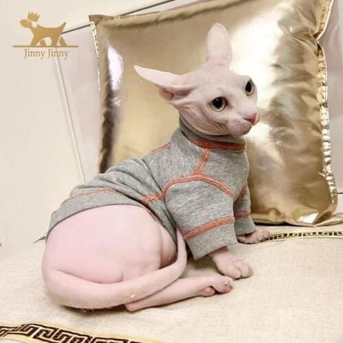 Sphynx Cat Clothes， Hairless Cats Vest Turtleneck Clothing, Breathable Adorable Cat Wear Shirt Clothes For Sphinx Fairless Cat