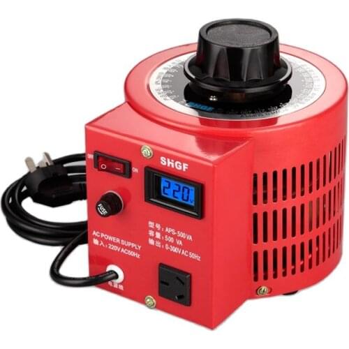 220V500/1000/2000WRegulator Single-phase Adjustable 0-300V Carbon Brush Transformer 0.5/1/2kva AC Voltage Regulator PowerSupply
