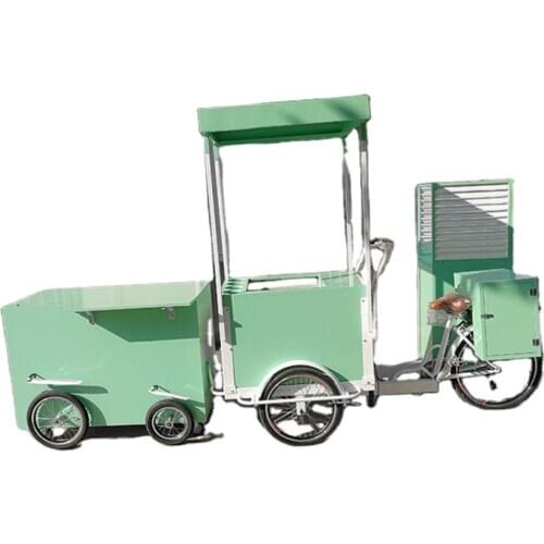 Pedal Cotton Candy Making Cart Street Food Flower Fruit Vending Bicycle Human Cargo Bike for Sale