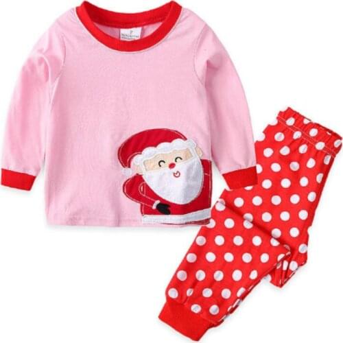 Baby Nightwear Pyjamas Set Girls Boys Christmas Santa Claus Sleepwear Outfits Children Autumn Winter Xmas Pajamas Clothes