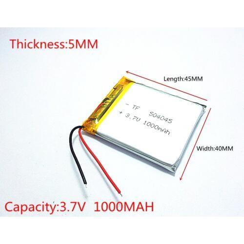 Polymer battery 1000 mah 3.7 V 504045 smart home MP3 speakers Li-ion battery for dvr,GPS,mp3,mp4,cell phone,speaker