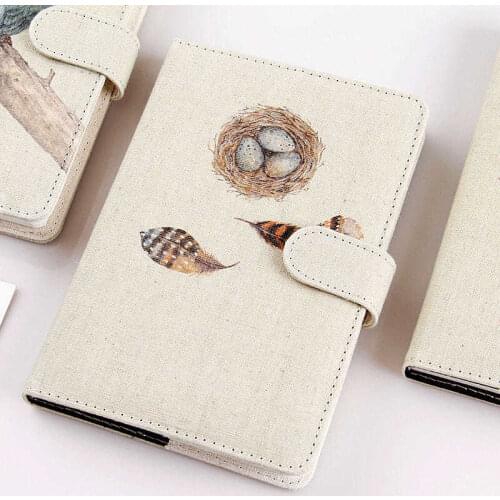 Simple Retro Cloth Hand Ledger Notebook Book Schedule Notepad Magnetic Button Notebook Business Notebook