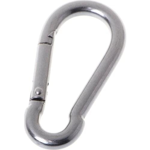 304 Stainless Steel Spring Carabiner Snap Hook Keychain Quick Link Lock Buckle