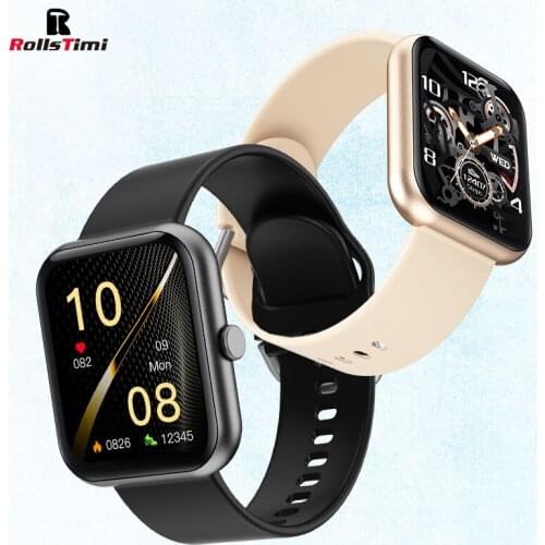 Rollstimi Smart Watch Men Lady 1.69 Inch Blood Pressure Heart Rate Tracker IP67 Waterproof 6 Modes for Android iOS Mini games