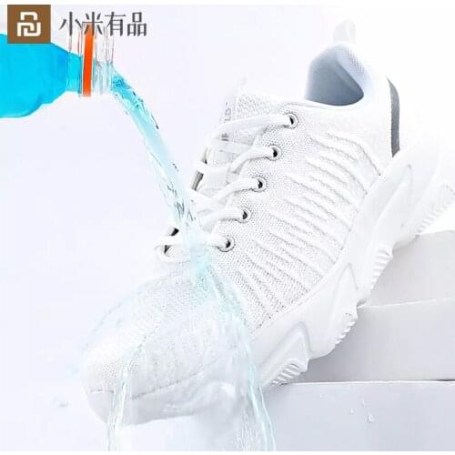 Xiaomi YouPin Supai Black Technology Casual White Shoes Girls Women Men Flying Knit Upper Super Light High Elastic Hydrophobic