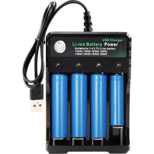18650 Battery Charger Black 1 2 4 Slots AC 110V 220V Dual For 18650 Charging 3.7V Rechargeable Lithium Battery Charger