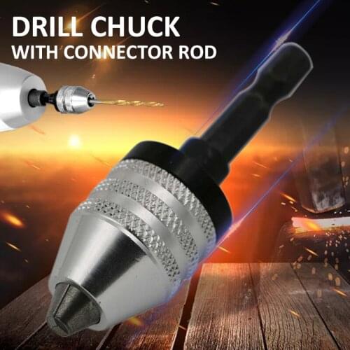 1/4" Hex Shank 0.3-6.5mm Drill Chuck Adapter Keyless Drill Bit Chuck Hex Shank Converter Tool Accessories For Electric Grinder