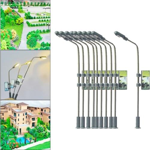 10PCS Mini Train LED Light Micro Landscape Lawn Railway Lamppost HO/TT/N