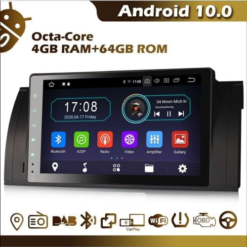 Erisin ES6993B 9" Touchscreen Android Auto 10.0 Autoradio GPS Navigation TPMS WiFi 4G BT OBD DVR for BMW E39 E53 M5 Range Rover