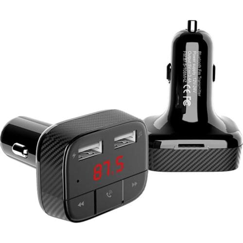 Car Bluetooth FM Transmitter Handsfree Wireless Car Kit+2 USB Ports QC3.0 Car Charger AD-916 TF Card U Disk AUX Music Player