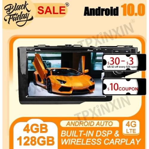 IPS Android 10.0 Carplay 4G+128G PX6 For Honda Fit 2014 Car Multimedia Player Auto Radio Tape Recorder GPS Navigation Head Unit