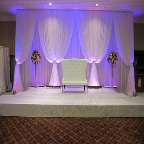White wedding backdrop 3M height by 6M Width Wedding stage decoration Price: US $225 / piece