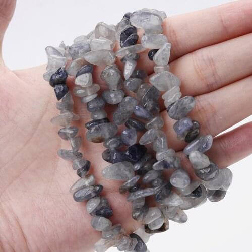 Irregular Natural Stone Beads Blue Gray Crystal Bead for Jewelry Making DIY Handmade Bracelet Necklace Accessories 15'' /Strand
