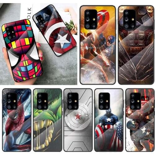 Tempered Glass Cover Marvel Comic Cute For Samsung Galaxy A91 A81 A72 A71 A52 A51 A41 A31 A21S A11 A01 Phone Case