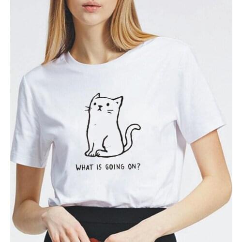 Harajuku Plus Size T-shirt Funny Cat T Shirt Women Tops Fashion Summer Cotton Short Sleeve Tee Shirt Femme Casual Camiseta Mujer