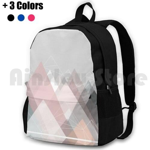 Graphic 105 Outdoor Hiking Backpack Riding Climbing Sports Bag Abstract Shape Landscape Mountain Geometric Line Pastel Graphic