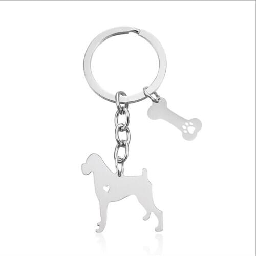 Irish Terrier pendant keychain with bone