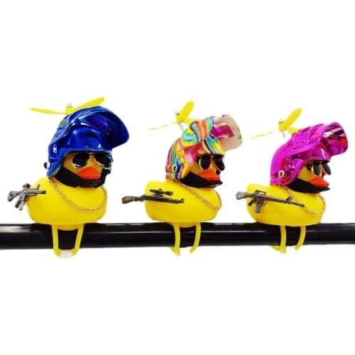 Camouflage Helmet Small Yellow Duck Cute Car Accessories Interior Car Duck with Helmet Dashboard Toy Bike Cycling Ornaments Gift