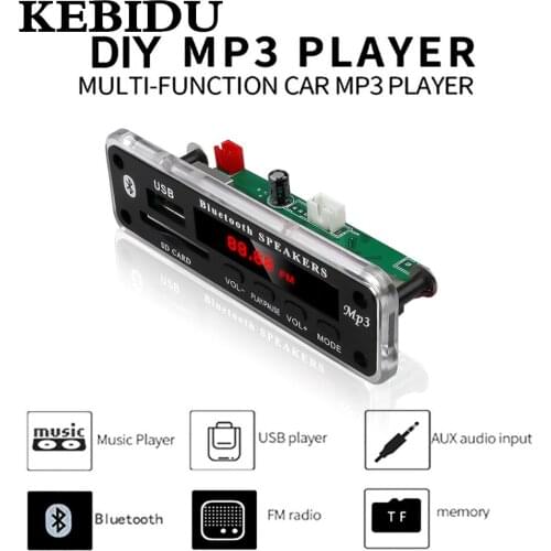 KEBIDU 5-12V Wireless V19 Bluetooth MP3 WMA Decoder Board Audio Module USB Radio MP3 Players For Car