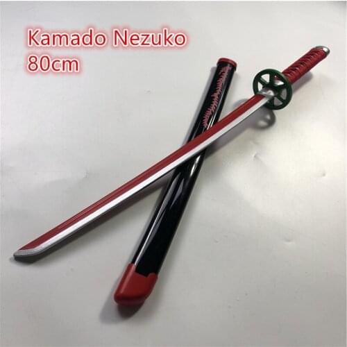Kimetsu no Yaiba Sword Weapon Demon Slayer Kamado Nezuko Cosplay Sword 1:1 Anime Ninja Knife wood toy 80cm