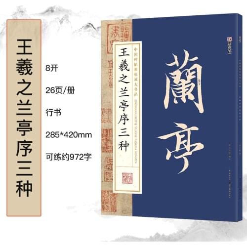 Calligraphy Stone Inscription Book Chinese Original Color Enlarged Big Size Wang Xizhi Three kinds of Lanting Xu Modian