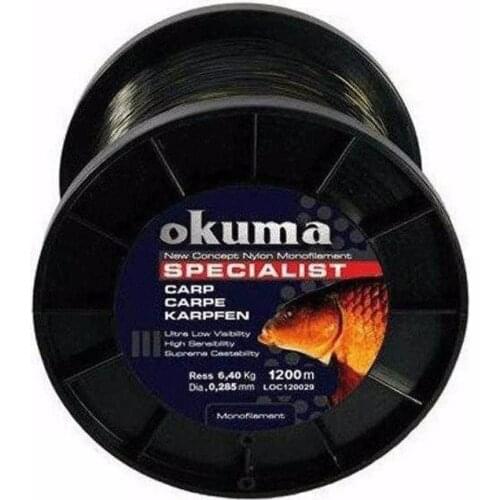 Okuma Carp 1200 mt 12,00 lb 5,45 kg 0,28mm Camou Carp Fish The Fishing Line Lake River fishing
