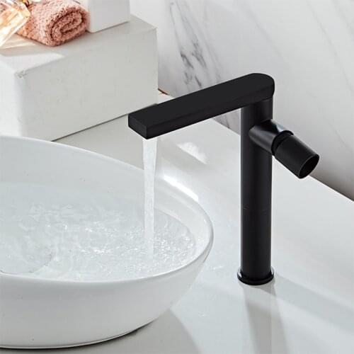 Matte Black High Quality Faucet Bathroom Basin Faucet Tall and Short Two Type Cold and Hot Mixer