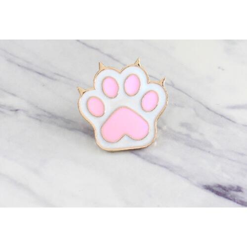 Fashion Cute Pink Dog Paw Cartoon Cats Claw Brooch Animal Pet Jewelry Trendy Backpack Bag Pins DIY Women Jewelry Kids Gifts