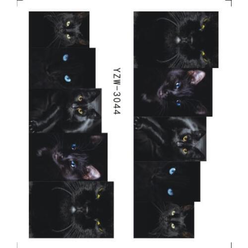 1 pcs Black Colors DIY Cat Mixed Nail Sticker Children Lovely Styles Water Decals Temporary Tattoos