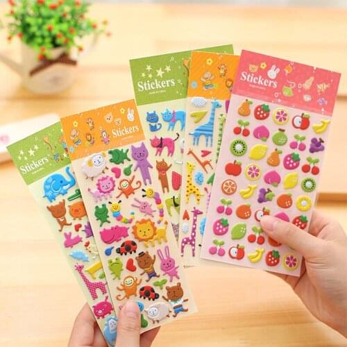 5pcs/lot Korean Stationery Cute Cartoon Animal Bubble Cotton Stickers Mobile Phone Decoration Stickers Diary Stationery Kawaii