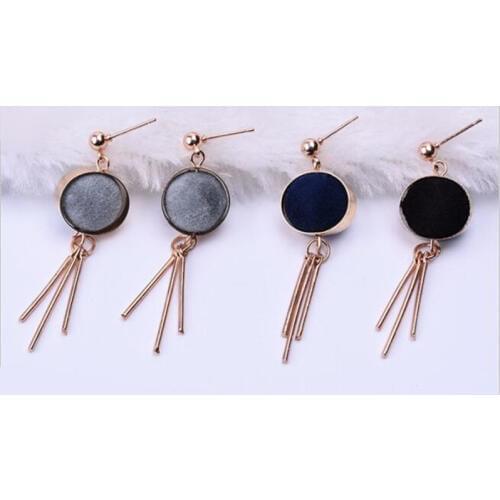 2020 new Pearl velvet ball geometric block triangle long tassel earrings with nails Fashion Wedding Jewelry Party