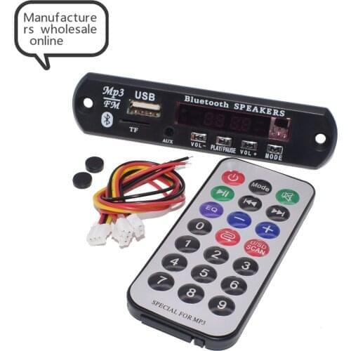 10Set New And Original Standard Wireless Bluetooth 12V MP3 WMA Decoder Board Audio Module TF USB Radio For Car