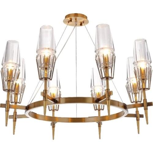 Post Modern Glass Chandelier Lighting Luxury Art Decoration Light 12 Head Creative Living Room Foyer Shop Hall Villa Led Lights