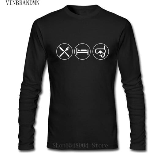 Casual Diver Lovers Clothing Deep Sea Diving T-Shirts Funny Eat Sleep Dive Repeat T Shirts Men Hipster Great Diving Tshirt Homme