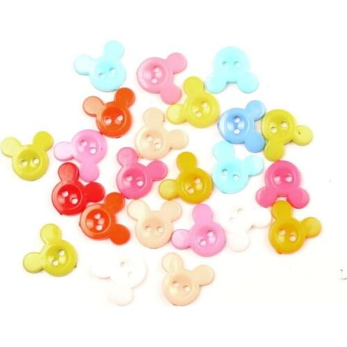 200Pcs Mixed Color Mouse Acrylic Sewing Buttons For Kids Clothes Scrapbooking Decorative Botones Handicraft DIY Accessories
