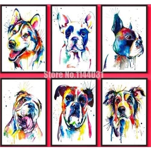 Needlework 3D Diamond Embroidery Coloured Drawing Dog Full Drill Handicrafts Home Decor Mosaic Diy Diamond Painting Animal