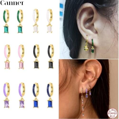 CANNER Real 925 Sterling Silver Dripping French Bread Zircon Pendant Earrings for Women Brilliant CZ Party Gifts Fine Jewelry