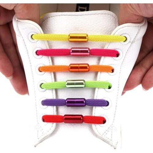 1pair No Tie Shoelaces Flats Elastic Shoe Laces Kids Adult Sneakers Shoelace Quick Lazy Laces Capsules Buckle Shoe Strings