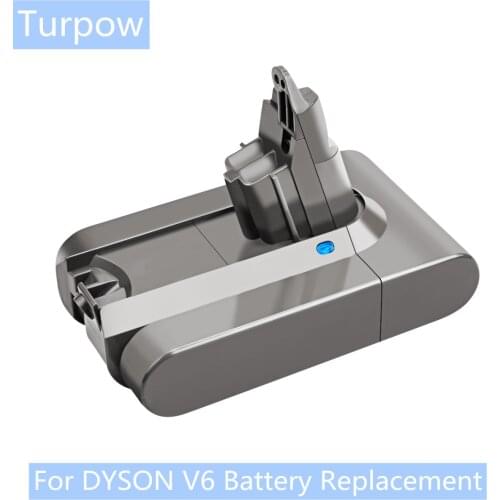 Turpow For DYSON V6 Battery Replacement V6 Trigger V6 Total Clean V6 Top Dog V6 slim 6000mAh Battery For DC62 DC61 DC59 DC58